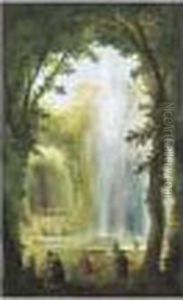 Le Jet D'eau Du Bosquet Des Muses A Marly by Hubert Robert
