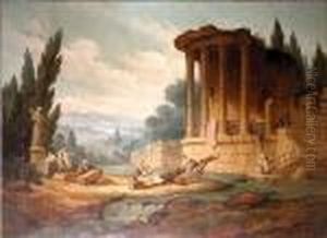 The See-saw by Hubert Robert