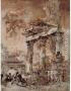 Personnages Dans Des Ruines by Hubert Robert