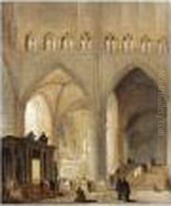 Interieur De L'eglise De Saint Denis by Hubert Robert