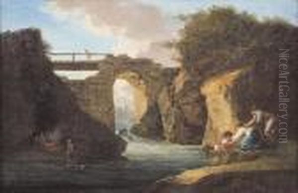 Paesaggio Con Ponte E Figure - view 1