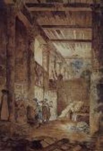 Hermit Praying In The Ruins Of A Classical Temple by Hubert Robert