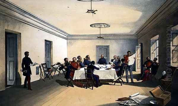 Interior of Lord Raglans Head Quarters, plate from The Seat of War in the East, pub. by Paul and Dominic Colnaghi and Co., 1856 - view 1