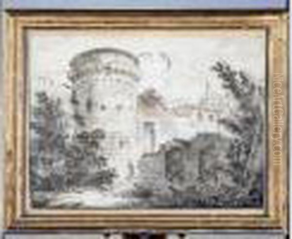 Personnage Se Promenant Autour D'un Chateau Fort - view 1