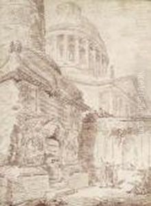 A Capriccio With Trajan's Column And The Dome Of Saint Peter's A Capriccio With Trajan's Column And The Dome Of Saint Peter's