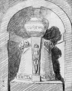 An Egyptian Stele Surmounted By A Vase In A Niche by Hubert Robert