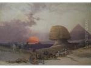 Approach Of The Simoon: Desert Of Gizeh by David Roberts