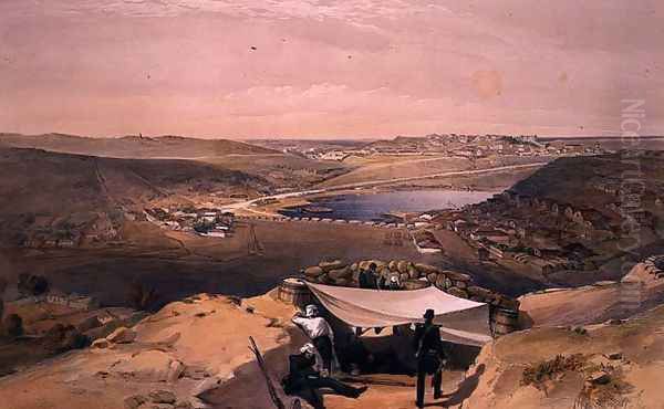 Town Batteries, or Interior Fortifications of Sebastopol, plate from The Seat of War in the East, pub. by Paul and Dominic Colnaghi and Co., 1856 - view 1