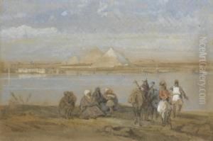 View Of The Pyramids Of Geezeh From The Nile, Egypt