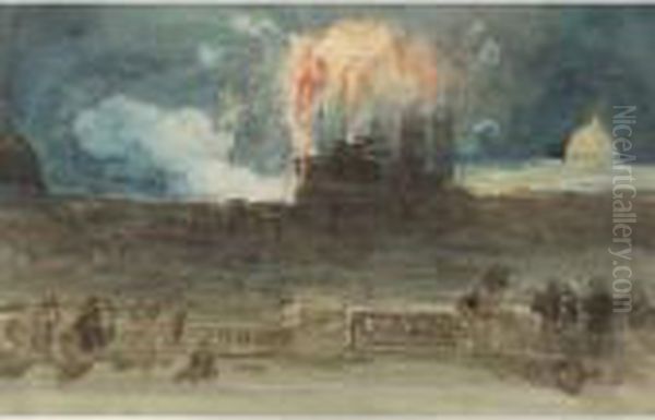 Fireworks Above The Castel Sant' Angelo, Rome - view 1