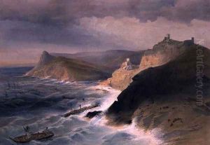 Gale off the Port of Balaklava, November 14th 1854, plate from The Seat of War in the East, pub. by Paul and Dominic Colnaghi and Co., 1856