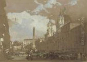 A View Of The Piazza Navona, Rome by David Roberts