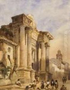 Fiesta Ante El Templo by David Roberts