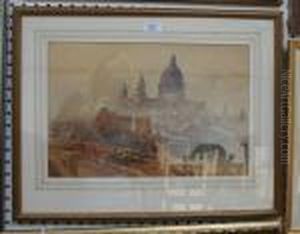 View Of St Paul's Cathedral From Blackfriars Bridge by David Roberts