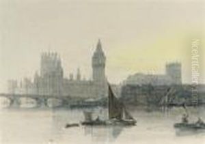 The Houses Of Parliament And Westminster Abbey by David Roberts