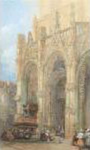 The Porch Of St. Maclou, Rouen by David Roberts