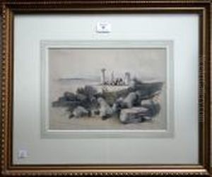 Circular Temple At Baulbec by David Roberts