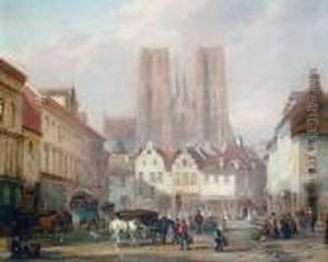 A Continental Town Square, A Cathedralbeyond by David Roberts
