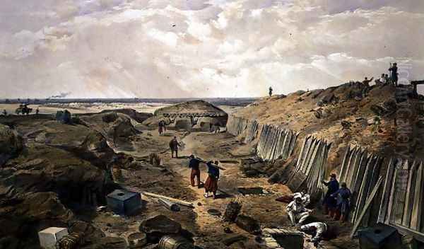 Ditch of the Bastion du Mat, plate from The Seat of War in the East, pub. by Paul and Dominic Colnaghi and Co., 1856 - view 1