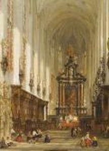 The Interior Of St Paul's, Antwerp by David Roberts