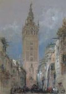 The Moorish Tower At Seville, Called The Giralda, Spain by David Roberts
