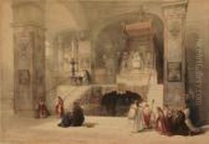 Shrine Of The Holy Sepulchre, Chapel Of The Annunciation,crypt Of The Holy Sepulchre by David Roberts