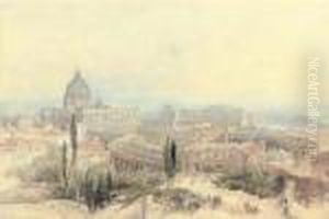 St Peter's From The Janiculum Hill by David Roberts