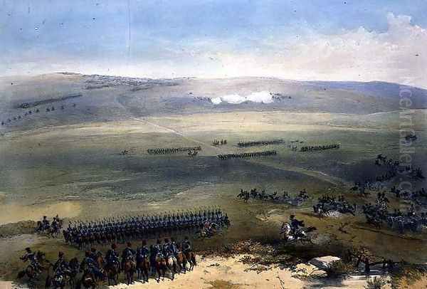The Cavalry Affair of the Heights of Bulganak- the First Gun, plate from The Seat of War in the East, pub. by Paul and Dominic Colnaghi and Co., 1856 - view 1