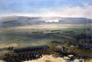 The Cavalry Affair of the Heights of Bulganak- the First Gun, plate from The Seat of War in the East, pub. by Paul and Dominic Colnaghi and Co., 1856