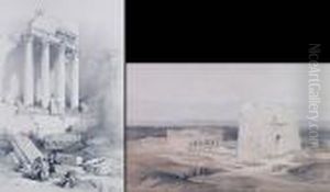 Temple Of Edfou; Baalbec by David Roberts