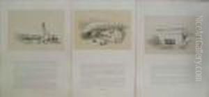 Gateway At Dendera,siout And Jaffa, Three Lithographs With Text