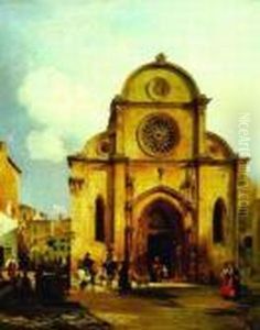 Church In An Italian Plaza