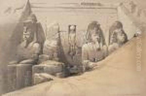 Front Elevation Of The Great Temple Of Aboosimble - Nubia - view 1