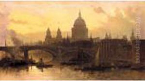 St. Pauls From The Thames, Looking West by David Roberts