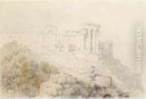 Temple Of Vesta, Tivoli by David Roberts