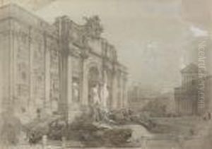 "fountain Of Trevi" (rome) by David Roberts