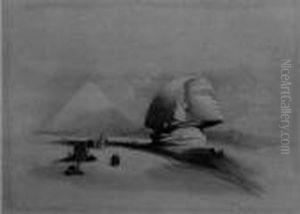 Pyramids Of Gezeeh, From The Nile & The Great Sphinx (abbey 272;17 & 3) by David Roberts