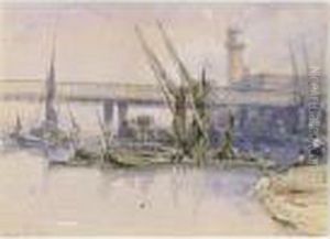 The Shot Tower, Charing Cross Bridge, London by David Roberts