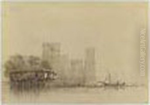 Riverscene With A Fortress In The Distance - view 1