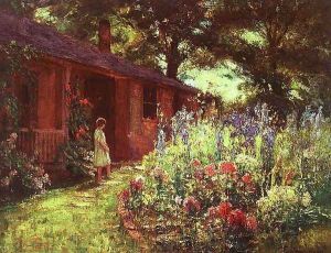 Child with Flowers 1918 by Theodore Clement Steele
