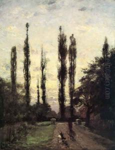 Evening, Poplars by Theodore Clement Steele