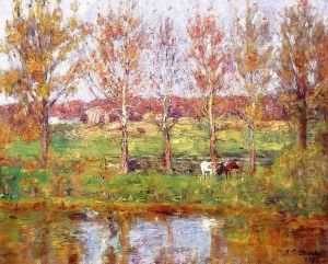 Cows by the Stream 1895 by Theodore Clement Steele