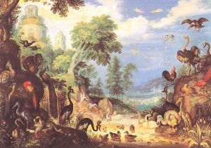 Landscape with Birds 1628 by Roelandt Jacobsz Savery