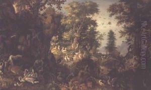 Adam and Eve in the Garden of Eden by Roelandt Jacobsz Savery