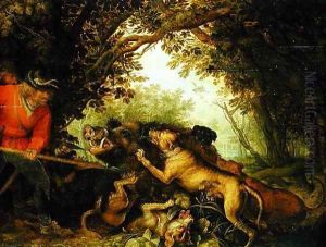 Boar Hunt, 1611 by Roelandt Jacobsz Savery