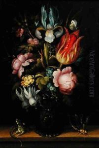 Flower-piece with a Roemer, c.1615 by Roelandt Jacobsz Savery