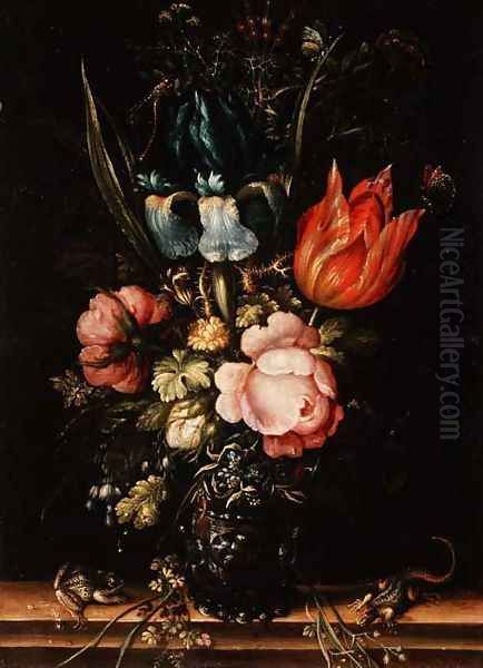 A Still Life of Roses, Tulips and other Flowers, 1623 - view 1