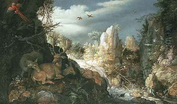 Mountain Landscape with deer - view 1