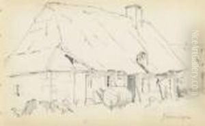 La Maison; And Two Companion Drawings by Theodore Robinson