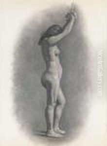 Study Of A Female Nude; Together With A Companion Drawing And A Companion Painting by Theodore Robinson